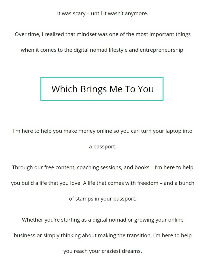 about me page example 3