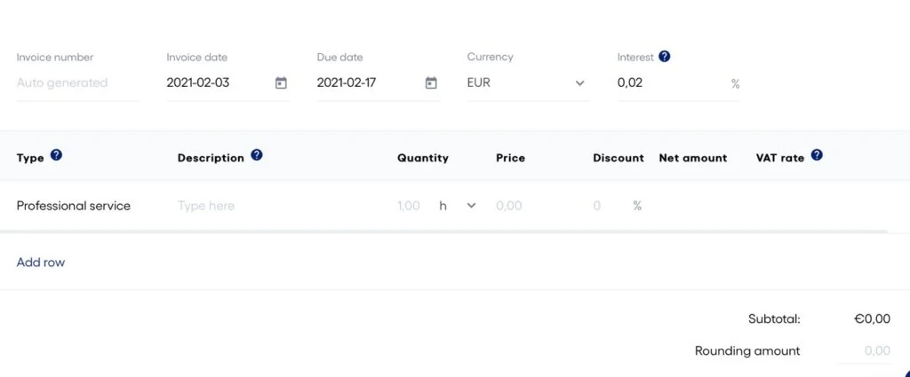 xolo invoice example