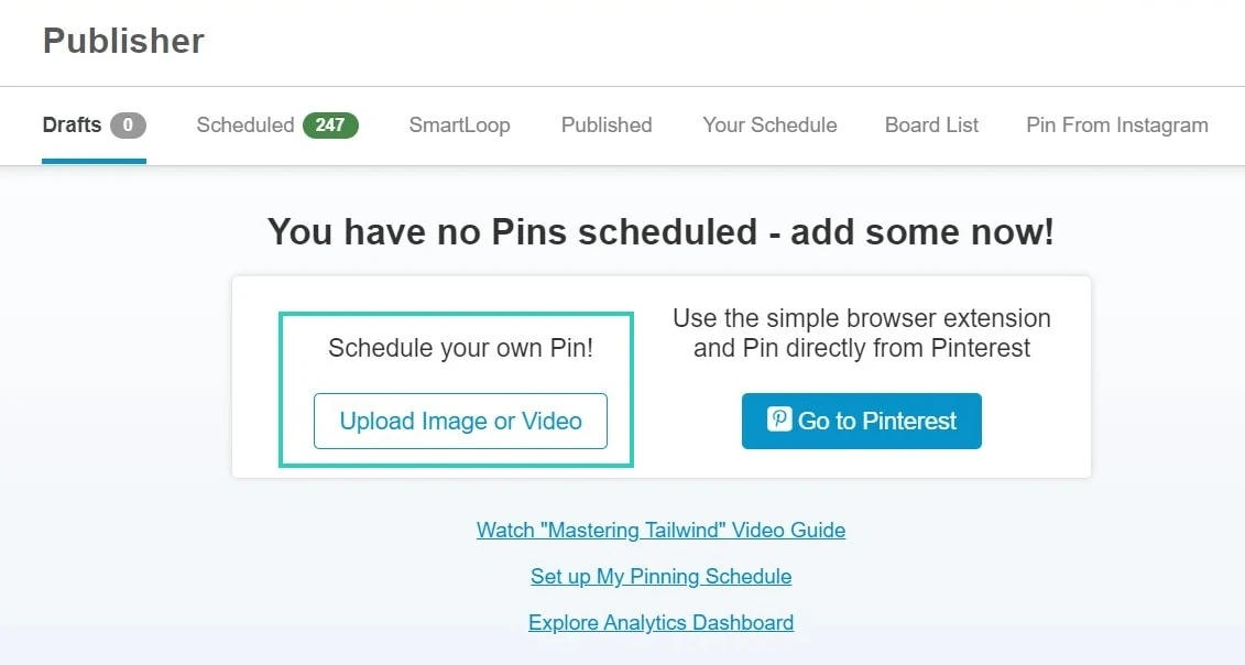 upload pins in tailwind