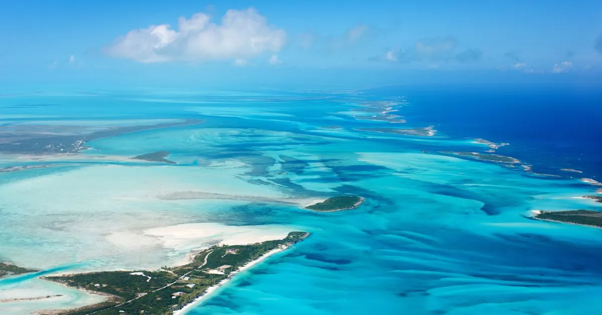Aerial shot of The Bahamas